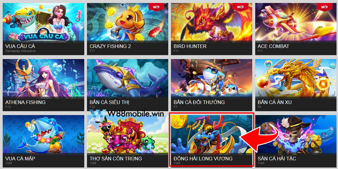 Bắn Cá Long Vương W88 - Cách Chơi Và Kinh Nghiệm Bắn Cá Thắng Lớn 8 Chọn vào đông hải long vương