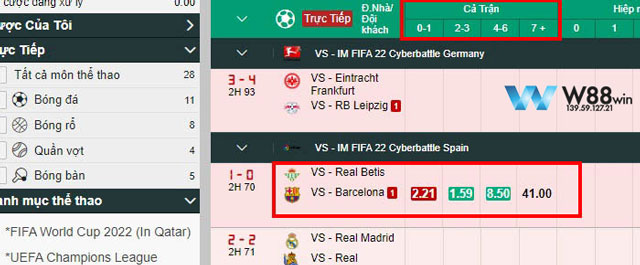 Kèo Tổng Số Bàn Thắng: Bí Quyết Săn Tiền Từ Những Trận Cầu Đỉnh Cao 6 Bảng kèo Real Betis vs Barcelona w88