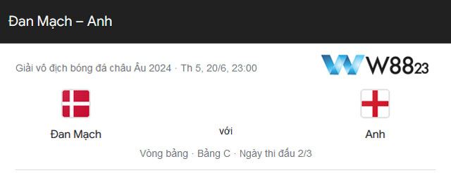 Soi Kèo Trận Đan Mạch Vs Anh (23h, 20/6) Bảng C – Euro 2024 Tại W88 203 7 Dự đoán kết quả trận đấu Đan Mạch vs Anh tại vòng bảng Euro 2024