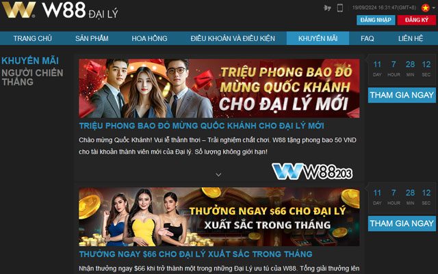 Đại Lý W88: Cách Kiếm Tiền Không Giới Hạn, Nhận Hoa Hồng Đến 50% 10 Chương trình khuyến mãi W88 dành cho đại lý